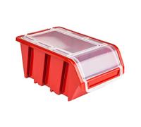 botle Lot de 20 boîtes de Rangement empilables en Plastique avec Couvercle Rouge 160 x 230 x 120 mm, bacs a bec, boites de rangement, boites au garage, containers de stockage