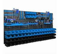 Boîtes de rangement - BOTLE - Lot de 75 - Couleur bleu et noir - Dimensions variées - Plastique