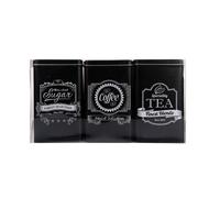 Out Of The Blue – Boîte rectangulaire COFFEE TEA & SUGAR en métal