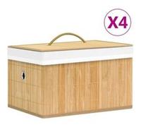 Boîtes de rangement en bambou 4 pcs Brun G