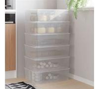Boîtes de rangement en plastique 6 pcs 25 L empilables G