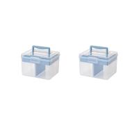 Boîtes De Rangement En Plastique Avec Couvercle Empilables En Plastique Avec Poignées Pour Accessoires Bureau Et Maison Organisateur Jouets Mallette Tri Portable