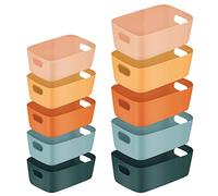 Boîtes de Rangement en Plastique, Victse Organiseur Panier de Rangement, Plusieurs Couleurs Paniers de Rangement Pour Cuisine, Placard, Bureau, Salle de Bain, Jouets, Maison (10 Pcs)