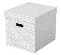 Boîtes de rangement - ESSELTE - Format Cube - Lot de 3 - Couleur Blanc - Carton recyclé