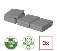 Boîtes de rangement - ESSELTE - format M - gris - lot de 3 - carton ondulé solide