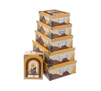 Boîtes de rangement Five - Lot de 6 avec poignées et coins en Métal collection Oasis Multicolore