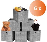 Boîtes de rangement GARY 6 pièces, 30x30x30 cm, gris