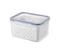 Boîtes de rangement hermétiques et étanches à l'humidité pour cuisine, 18 x 13 x 10 cm et 22 x 16 x 12 cm avec panier de vidange pour réfrigérateur, compatible avec les produits frais (L)