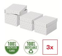 Boîtes de rangement Home - ESSELTE - Format S - Blanc - Carton - x3