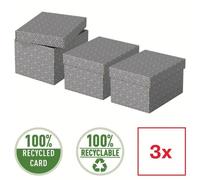 Esselte Boîte de rangement et cadeau Home S - set de 3 - gris