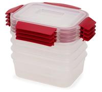 Joseph Joseph Nest Lock Set de Boîtes Alimentaires Rectangulaires 4 Pièces, Empilable, Couvercles Hermétiques, Sans BPA, 1,1L