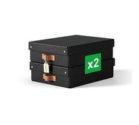 Leitz Boîtes de rangement Puro 2x8L empilables avec couvercle 27x37x10 cm Noir obsidienne