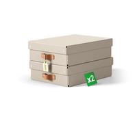 Leitz Boîte de rangement Puro M – Lot de 2 empilables, 8L, 27×37×10 cm – Argenté Enfants
