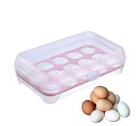 Boîtes de rangement pour œufs - 15 compartiments | Boîte de transport d'œufs empilable avec couvercle pour cuisine, voyage, camping