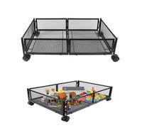 Boîtes de rangement sous le lit avec roulettes - MENGDA - Métal - Grande capacité - Noir
