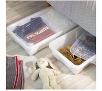 Boites de rangement sous lit en plastique transparent 30 L - Lot de 5 Transparent G