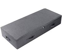 Boîtes de rangement sous lit longues, pliables et rigides avec couvercle pour couettes, couvertures, vêtements, chaussures, jouets, 100 cm, noir et gris