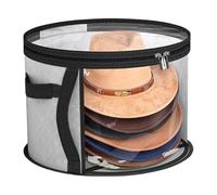 Boîtes De Rangement Transparentes Pour Chapeaux Pour Hommes - Boîte De Rangement Souple À Fermeture Éclair | Organisateur Pliable Haute Capacité Pour Chapeaux, Sacs, Gants, Écharpes Et Objets