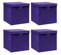 Boîtes de rangement - VIDAXL - 28x28x28 cm - Tissu intissé - Pliables - Violet
