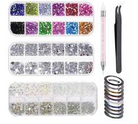 Boîtes de Strass Art d'Ongle - Non spécifié - Set de 3 - Pince à Épiler - Stylo Collant - Multicolore