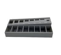 Boîtes de tri permanentes avec plusieurs compartiments, gris | Polyéthylène sous-poids, design de compartiment précis, design ergonomique pour la catégorisation des outils