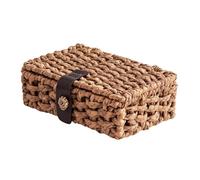 Boîtes Décoratives Avec Couvercle,Rectangulaire en Jacinthe d'Eau Anti-Poussière | Rangement Naturel Corbeille Boîte | Pour Chambre Bain Cuisine Bureau Mouchoirs Vêtements Snacks Télécommandes