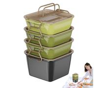 Boîtes déjeuner hermétiques | Bols à collation empilables avec poignée,Boîte hermétique portable pour collation et pique-nique - Pour salade, soupe, fruit, sandwich, vinaigrette, nourriture, frigo,