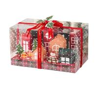 Boîtes d'emballage Noël Boîte De Rangement Décorative En En Forme De Maison | Accessoires de Fête Boîte à Bonbons Cottage Pour Bureau Maison Domicile Fête et Réunion