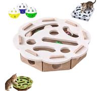 Boîtes d'enrichissement de Puzzle à gratter pour Chat avec 3 Boules de Cloche, boîte de Lime à Ongles Interactive, Jouet Labyrinthe en Feutre Doux, Soin des Griffes et Plaisir de Jeu per Camel Floral