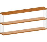 Boîtes d'exposition en acrylique transparent, Vitrine en acrylique empilable avec base en bois massif, transparente et bois, 30-60 x 10 x 27 cm(Transparent,(LxWxH)60x10x27cm)