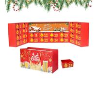 Boîtes du Calendrier de l'Avent Vides pour Noël 24 Cases Réutilisables | Compte à Rebours de Noël Avent Pour Fils Fille Snacks Chocolats Cookies Bureaux Armoires