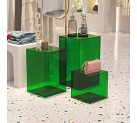 Boîtes en Acrylique pour Exposition Fonds Creux Supports en Acrylique Durables Légers sans Joint Tailles Multiples Styles de Couleurs Éblouissants et Accrocheurs(Green,10x10x70cm4x4x28in)