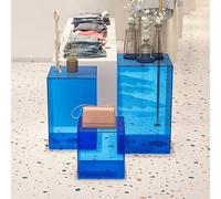 Boîtes en Acrylique pour Exposition Fonds Creux Supports en Acrylique Durables Légers sans Joint Tailles Multiples Styles de Couleurs Éblouissants et Accrocheurs(Blue,40X40X90CM16X16X36IN)