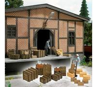 Boîtes En Bois Et Chariot À Main O Échelle Busch 10260