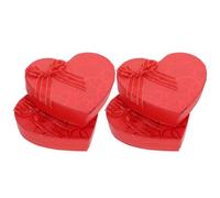 Boîtes en forme de cœur, Coffret cadeau en forme de cœur rouge 16,5 x 14,5 x 4 cm, lot de 4, idéal for la Saint-Valentin et la fête des Mères.