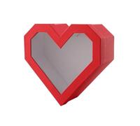 Boîtes en forme de cœur, Coffret cadeau floral en forme de cœur avec couvercle transparent multicolore(Red-l)