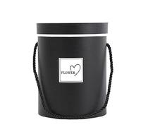 Boîtes en papier à fleurs rondes Boîte de chapeau cadeau de fleur Sac en papier d'emballage avec couvercle Candy Party Wedding Supply pour cadeaux Boîtes rondes noires