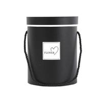 Boîtes en papier à fleurs rondes Boîte de chapeau cadeau Fleur Paper Paper Sac avec couvercle Candy Party Wedding Supply pour cadeaux Fleur Noire, boîte décorative