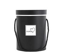 Boîtes en papier fleurie rondes Boîte de chapeau cadeau Sac en papier d'emballage de fleurs avec couvercle Candy Party Wedding Supply pour cadeaux noirs.