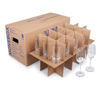 Boîtes en verre KK Verpackungen avec 15 à 30 compartiments | 15 pièces, boîtes à vaisselle et bouteilles pour déménagement | cartons de déménagement à 2 plis