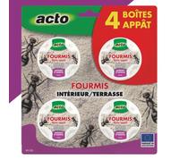 Boites gel appâts fourmis - ACTO - 15/20 m² - Lot de 4