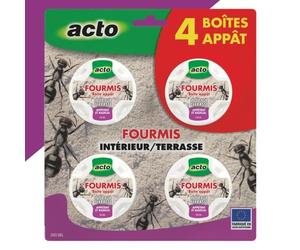 Boites gel appâts fourmis - ACTO - 15/20 m² - Lot de 4