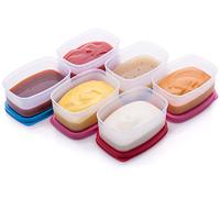 Boîtes Hermétiques Alimentaires Transparentes Lot de 6 Récipients, Sans BPA, Petits Pots en Plastique Avec Couvercle, Petits Pots Bébé, Réutilisable, (Boîte rectangulaire 88ml)