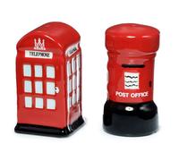 Boîtes Londres Rouge Poste & Téléphone - Set Sel Poivre Céramique -NEW
