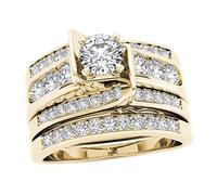 Boîtes Majuscules Anneaux Couple Incrusté Classique Bijoux Bagues Trucs Anneaux (A, 9)