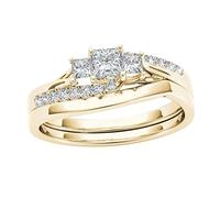 Boîtes Majuscules Anneaux Couple Incrusté Classique Bijoux Bagues Trucs Anneaux (D, 7)