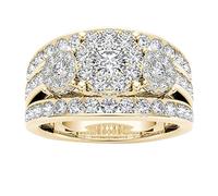 Boîtes Majuscules Anneaux Couple Incrusté Classique Bijoux Bagues Trucs Anneaux (F, 10)