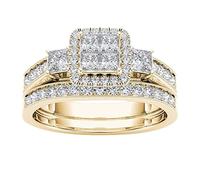 Boîtes Majuscules Anneaux Couple Incrusté Classique Bijoux Bagues Trucs Anneaux (G, 8)