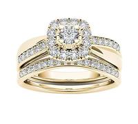 Boîtes Majuscules Anneaux Couple Incrusté Classique Bijoux Bagues Trucs Anneaux (I, 8)