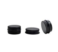 Boîtes métalliques avec couvercles Boîtes rondes en aluminium noir de 5 à 250 ml avec couvercle, pots pilules métal, rangement for baume, cire, cosmétiques(5ml 25x15mm,100pcs)
